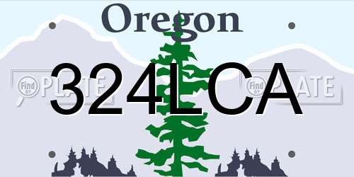 324LCA Oregon License Plate