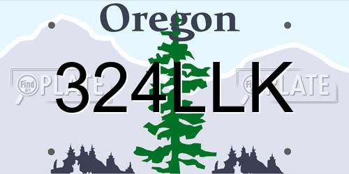 324LLK Oregon License Plate