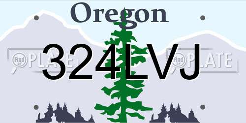 324LVJ Oregon License Plate