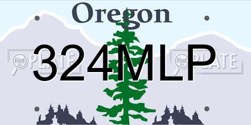 324MLP Oregon License Plate