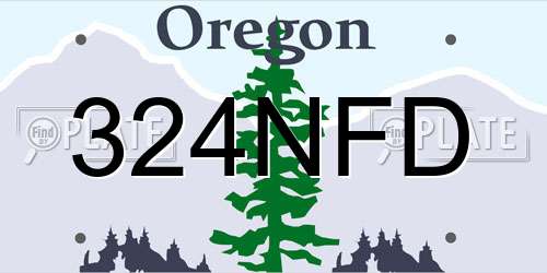 324NFD Oregon License Plate