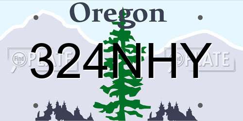 324NHY Oregon License Plate