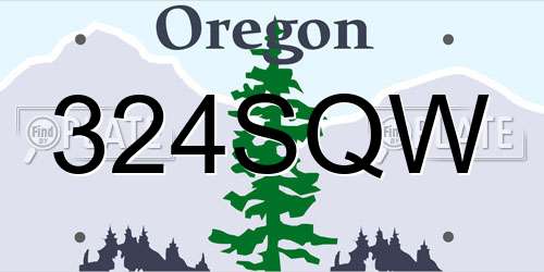 324SQW Oregon License Plate