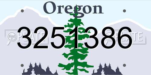 3251386 Oregon License Plate