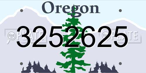 3252625 Oregon License Plate