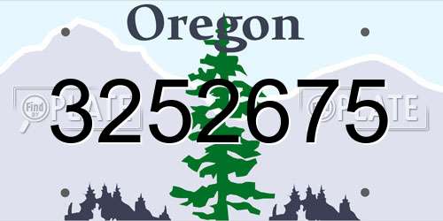 3252675 Oregon License Plate