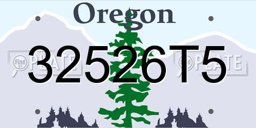 32526T5 Oregon License Plate
