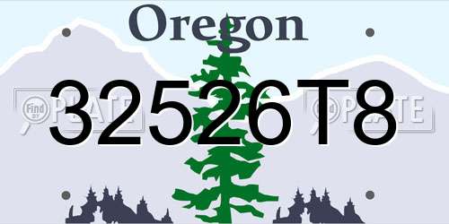32526T8 Oregon License Plate
