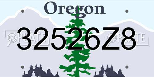 32526Z8 Oregon License Plate