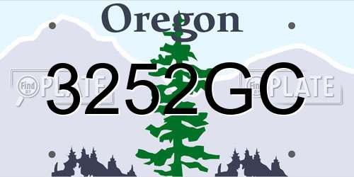 3252GC Oregon License Plate