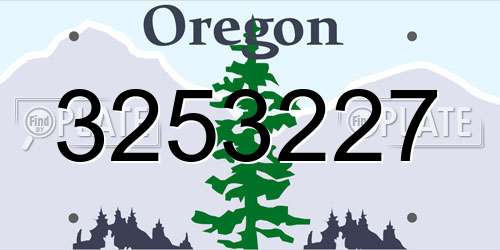 3253227 Oregon License Plate