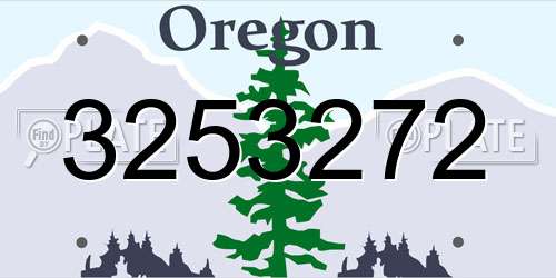 3253272 Oregon License Plate