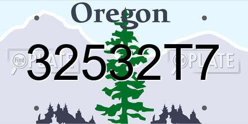 32532T7 Oregon License Plate