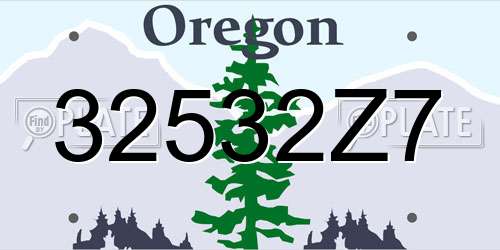 32532Z7 Oregon License Plate