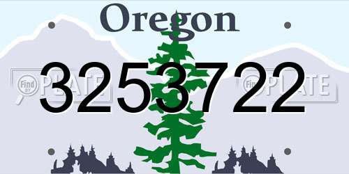 3253722 Oregon License Plate