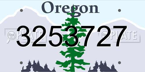3253727 Oregon License Plate
