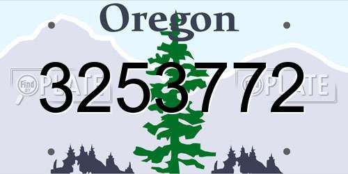 3253772 Oregon License Plate