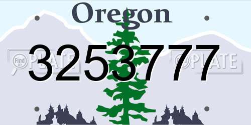 3253777 Oregon License Plate