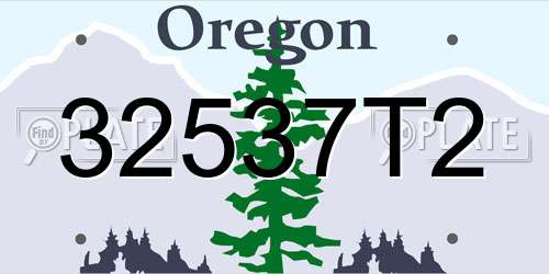 32537T2 Oregon License Plate