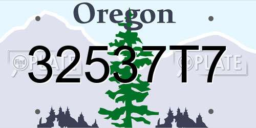 32537T7 Oregon License Plate
