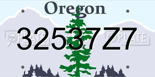 32537Z7 Oregon License Plate