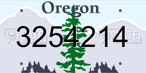 3254214 Oregon License Plate