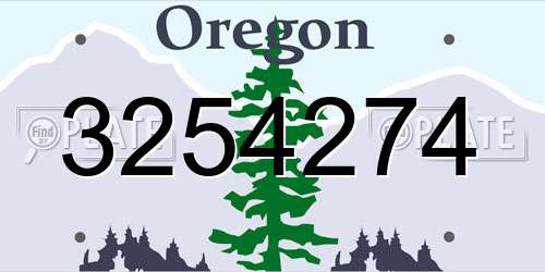 3254274 Oregon License Plate