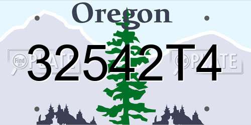 32542T4 Oregon License Plate