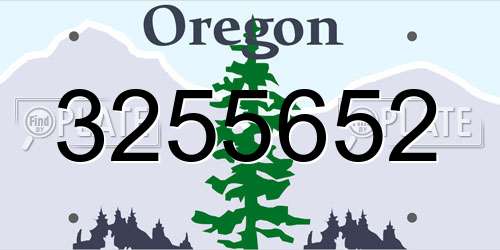 3255652 Oregon License Plate