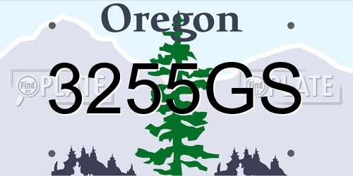 3255GS Oregon License Plate