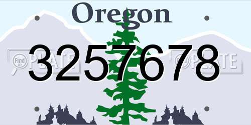 3257678 Oregon License Plate