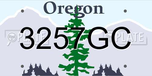 3257GC Oregon License Plate