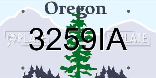 3259IA Oregon License Plate