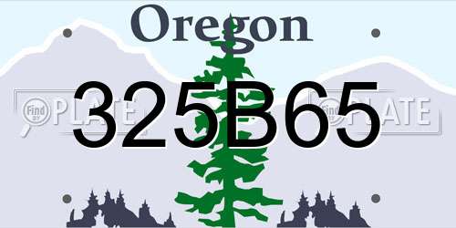 325B65 Oregon License Plate