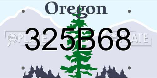 325B68 Oregon License Plate