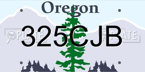 325CJB Oregon License Plate