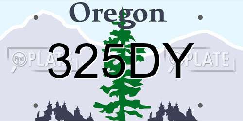 325DY Oregon License Plate