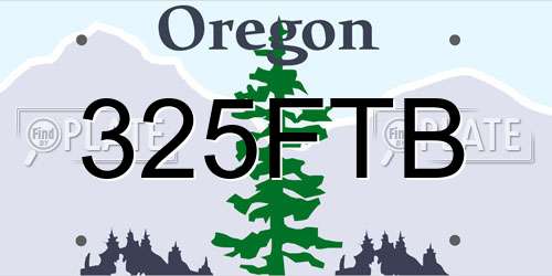 325FTB Oregon License Plate
