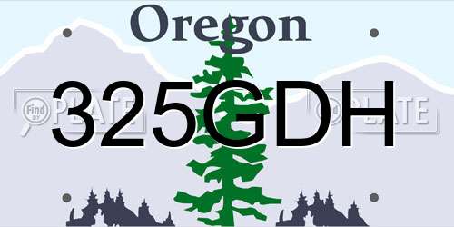 325GDH Oregon License Plate