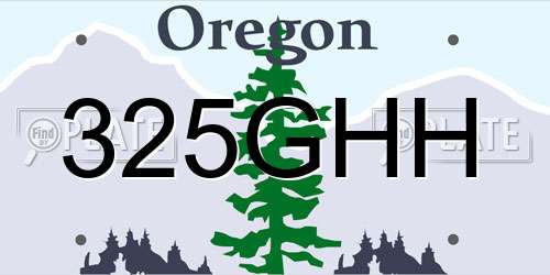 325GHH Oregon License Plate