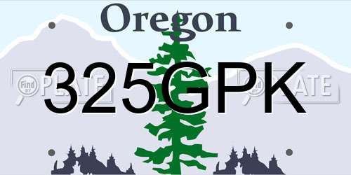 325GPK Oregon License Plate