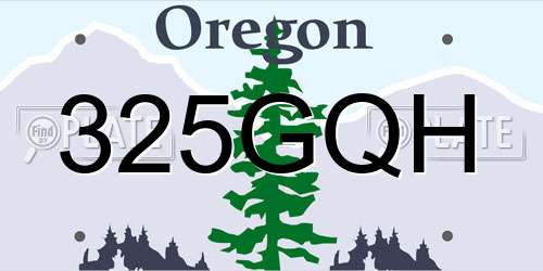 325GQH Oregon License Plate