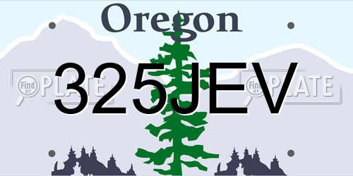 325JEV Oregon License Plate