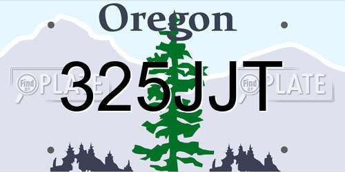 325JJT Oregon License Plate