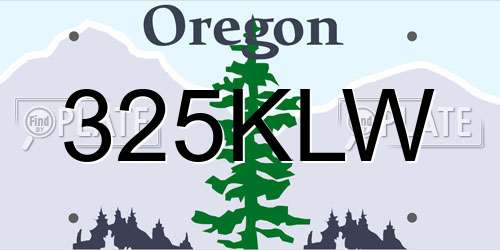 325KLW Oregon License Plate