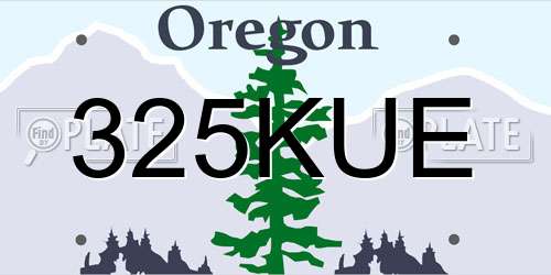 325KUE Oregon License Plate