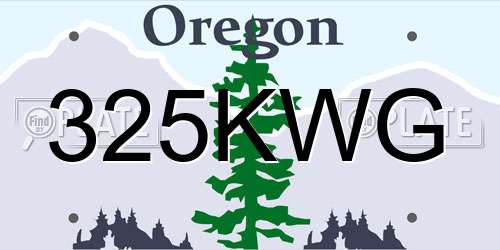 325KWG Oregon License Plate