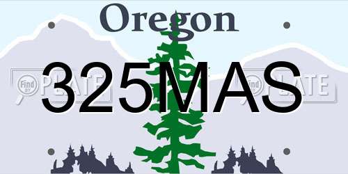 325MAS Oregon License Plate