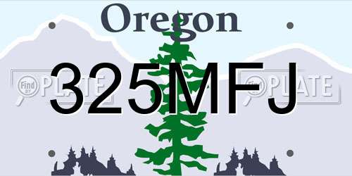 325MFJ Oregon License Plate
