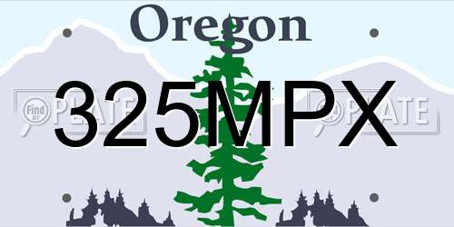 325MPX Oregon License Plate